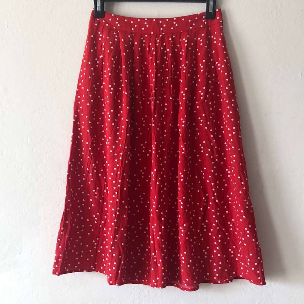 NWOT F21 Red Polka Dot A Line Skirt